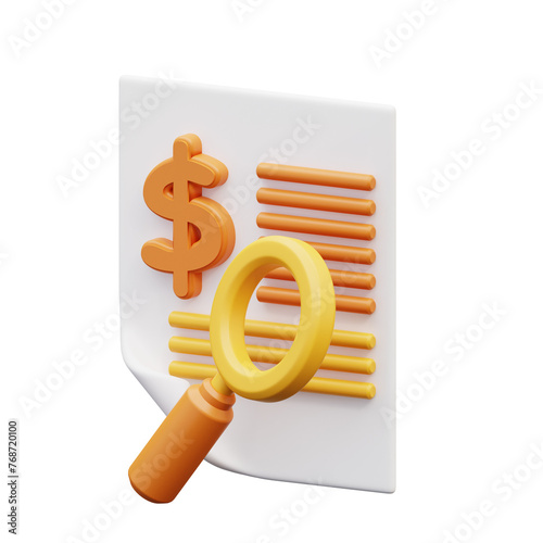 3d illustration of financial analysis