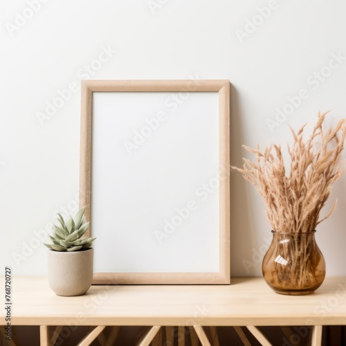 Empty frame on living room table