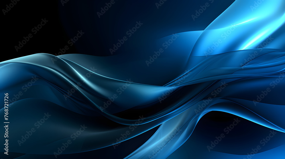 Obraz premium Digital technology blue wave curve abstract graphic poster web page PPT background