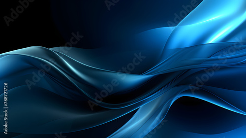 Digital technology blue wave curve abstract graphic poster web page PPT background © yonshan