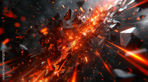 abstract explosion fracture background
