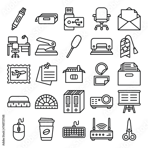 office supply outline icon vector