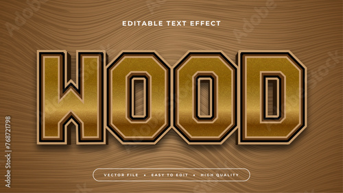 Brown wood 3d editable text effect - font style