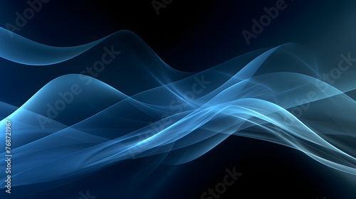 Digital technology blue wave curve abstract graphic poster web page PPT background © JINYIN