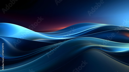 Digital technology blue wave curve abstract graphic poster web page PPT background