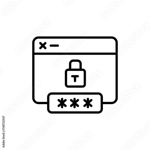 Lock password outline icons, minimalist vector illustration ,simple transparent graphic element .Isolated on white background