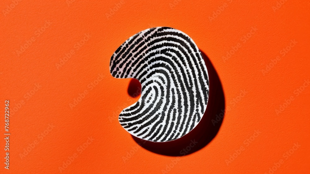  Fingerprints on orange surfaces show shadows.### Explanation:.The text is grammatically correct, but can be simplified by combining two sentences into one Shadows of - obrazy, fototapety, plakaty 