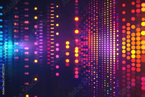Wallpaper Mural Abstract Multicolored Dot Equalizer on Dark Background Torontodigital.ca