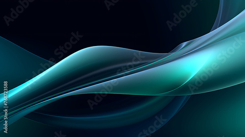Digital technology green wave curve abstract graphic poster web page PPT background