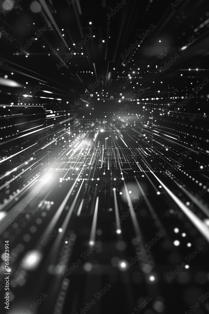 Black and White Abstract Technology Background Black and White Abstract Technology Background