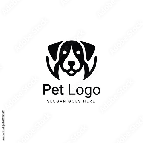 Simple black and white dog logo