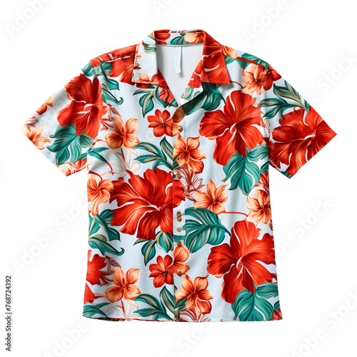 floral hawaiian shirt lies, png file of isolated cutout object on transparent background photo