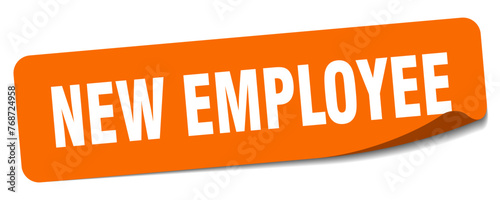 new employee sticker. new employee label