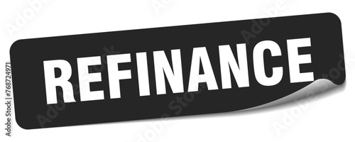 refinance sticker. refinance label
