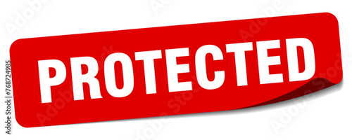 protected sticker. protected label