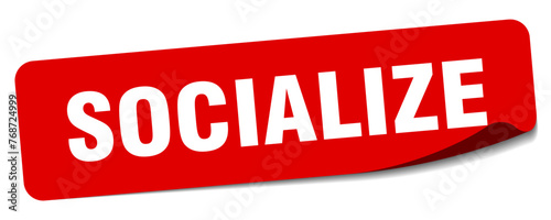 socialize sticker. socialize label