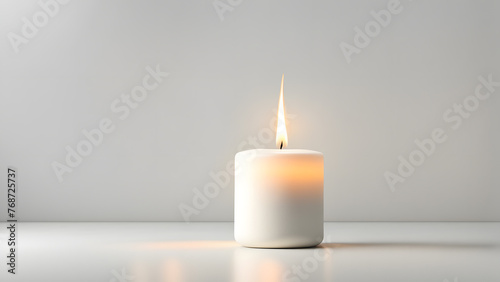 Memory Day Tribute 3D Burning Candle Symbolizing Remembrance, Spiritual Reflection, and Inner Peace