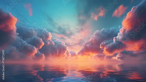 Sunset cloud landscape abstract graphic poster web page PPT background
