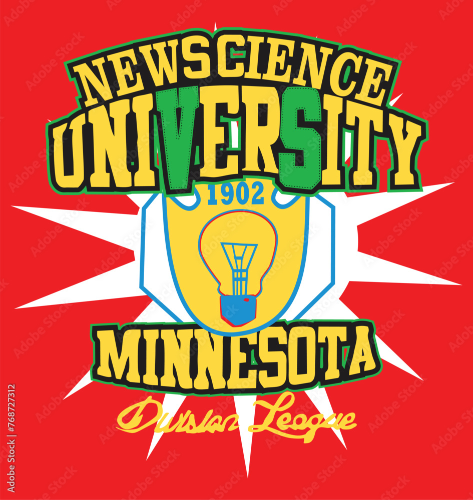  boys t shirt print new science university vector & art