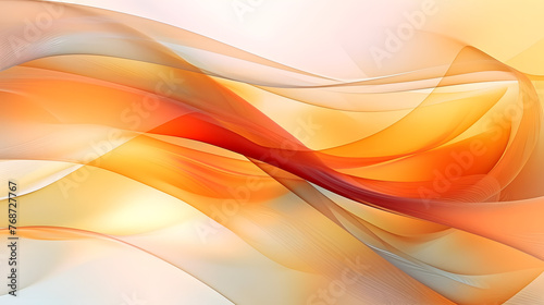 Digital technology orange wave curve abstract graphic poster web page PPT background