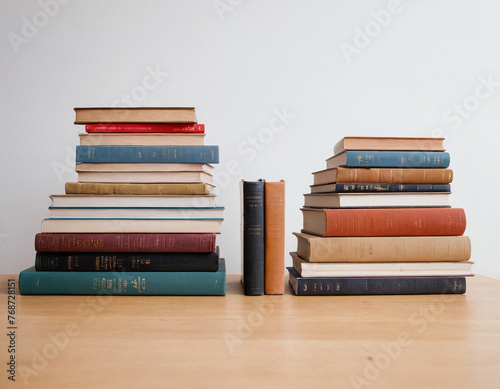 stack of books on a shelf
