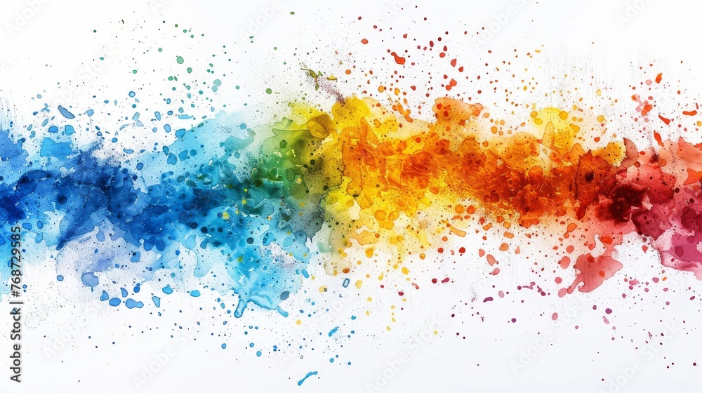  Multicolored paint splattered wallpaper with watercolor paint, lots of it