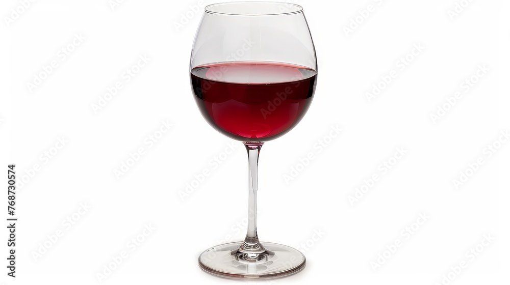 With clip path, a glass of red wine is isolated on a white background - a realistic photo scene With clip path, a glass of red wine is isolated on a white background - a realistic photo scene