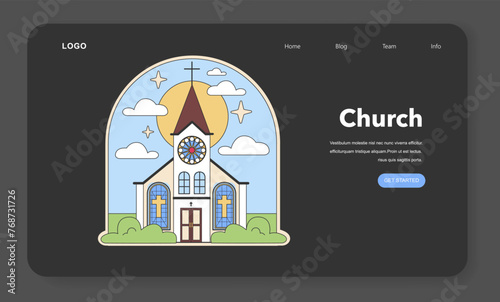 Church vector icon. Flat vector illustration