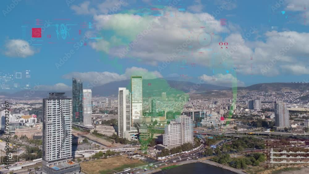 Smart city IOT internet of thing ICT digital technology futuristic, automation management smart digital technology VPN cyber security power energy sustainable metaverse city virtual augmented. High