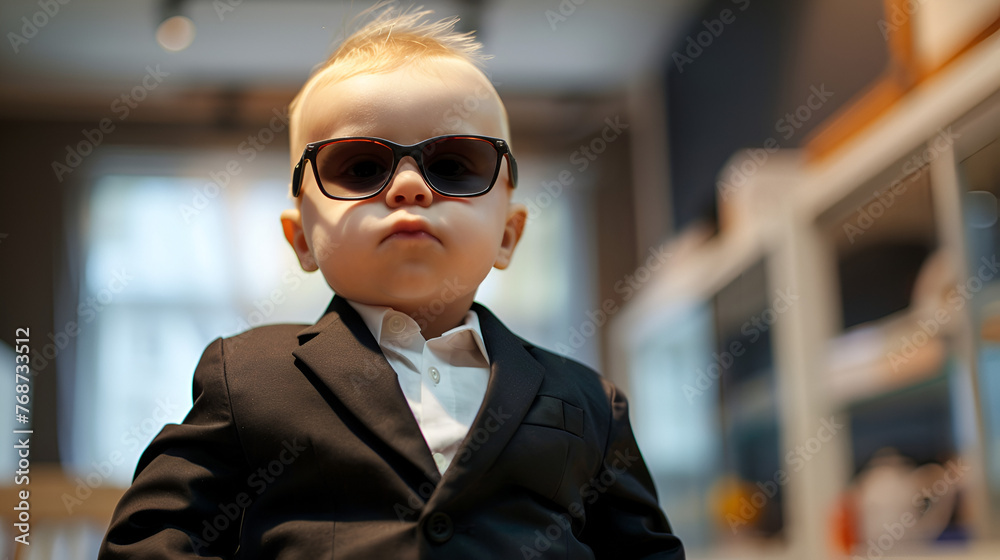 portrait of baby a businessman , generative ai portrait of baby a businessman , generative ai