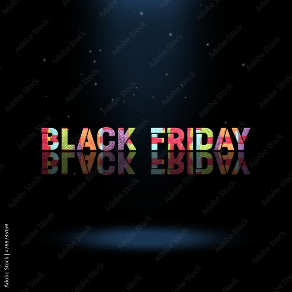 3d graphics design, Black Friday text effects