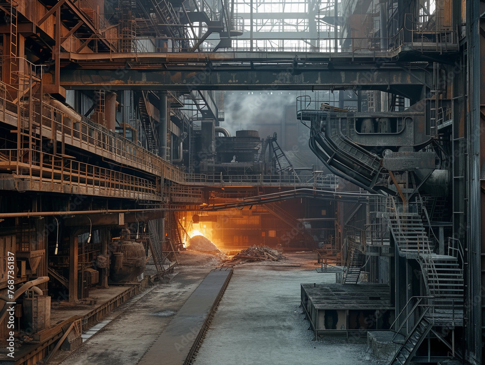Molten Steel Pouring in Industrial Plant