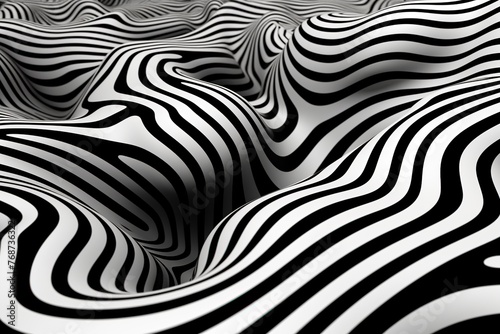 Optical Illusion Stripes Texture. Abstract Geometric Background Design. Op Art Illustration.