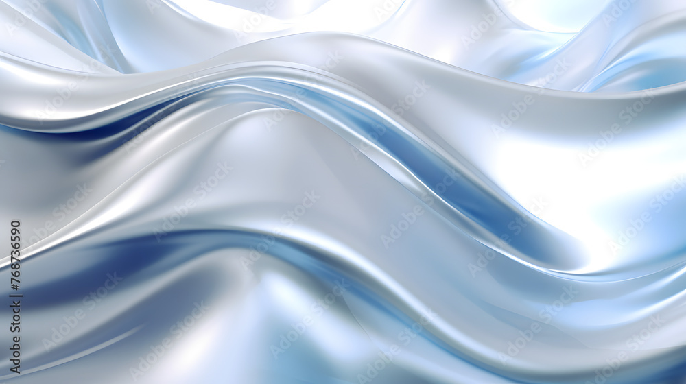 Fototapeta premium Digital technology white and silver wave curve abstract graphic poster web page PPT background