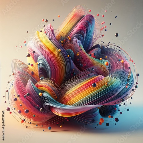 colorful, abstract piece of art with a lot of different colors and shapes