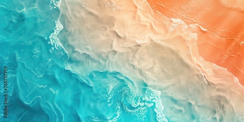 Elegant Fabric Waves in Orange and Blue Hues