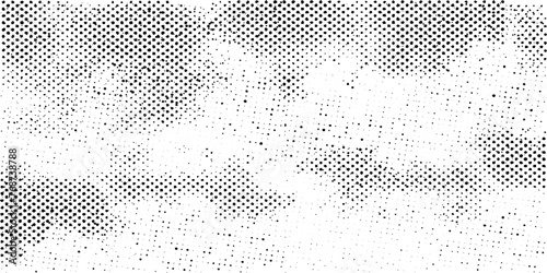 Abstract halftone dotted background. Monochrome pattern with dot and circles. Grunge black and white distress. strip texture background. 