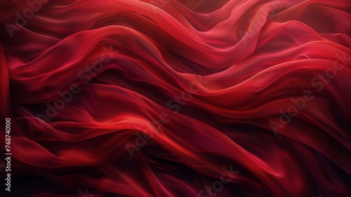 Flowing Red Fabric on Black