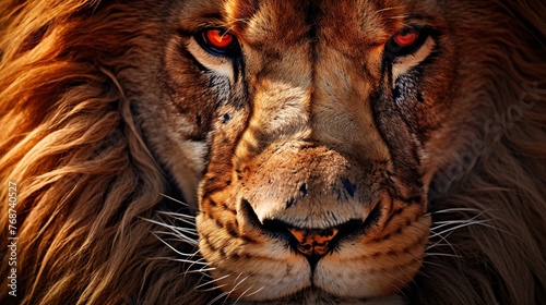 African male lion headshot looking into camera