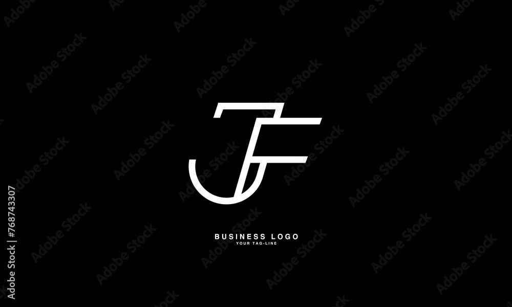 JF, FJ, J, F, Abstract Letters Logo Monogram JF, FJ, J, F, Abstract Letters Logo Monogram