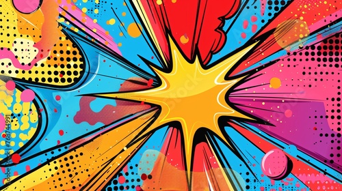 pop art explosion background, in the style of comic art