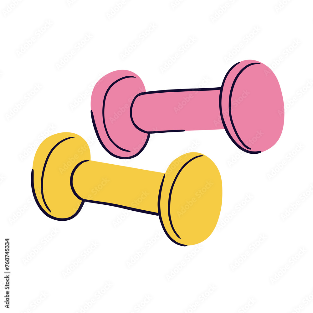fitness dumbbells doodle icon. hand drawn icon. sport equipment fitness dumbbells doodle icon. hand drawn icon. sport equipment