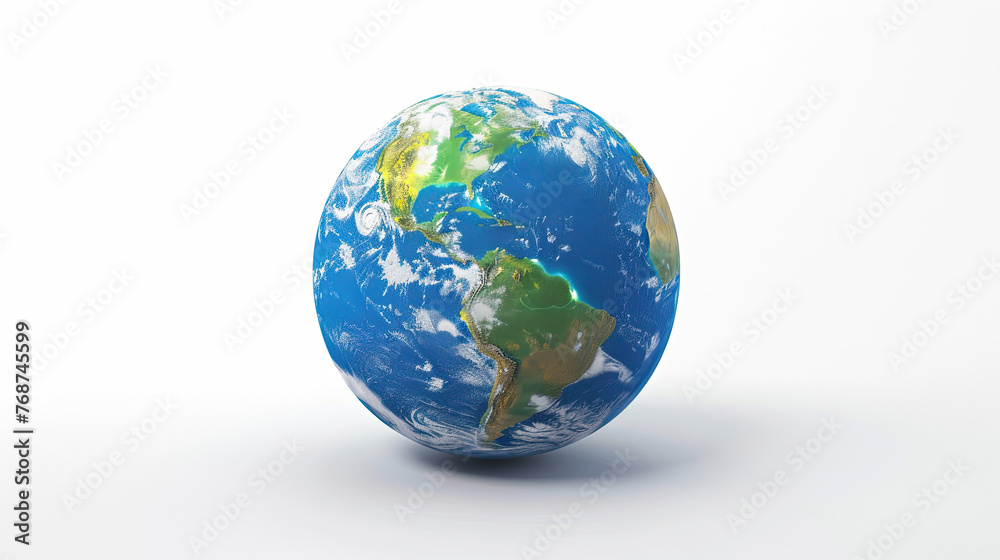 Fototapeta premium 3D illustration of earth in white background