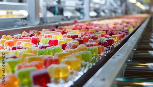 As they glide on the conveyor, the air is filled with the delightful scent of tape sweets and candied fruits, awaiting automated packaging