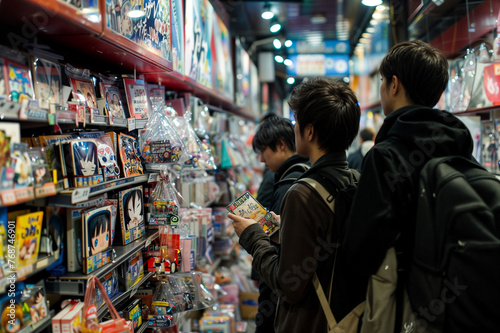 日本のアニメ文化を体験する外国人観光客 photo
