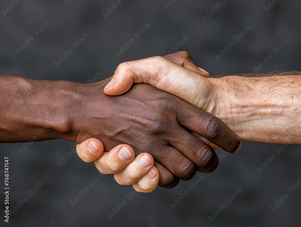 Fototapeta premium Two Black Men Shaking Hands