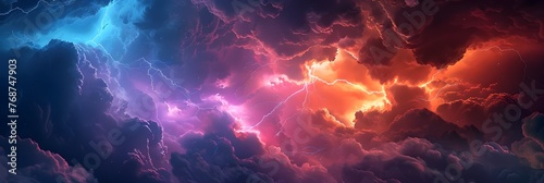 Majestic Celestial Storm - Dramatic Thunderous Clash of Light and Darkness in the Heavens