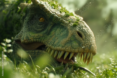A dinosaur chews grass © Сергей Косилко