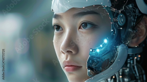 Woman Listening to Music With Headphones