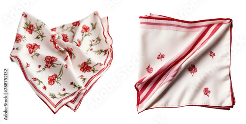 set of handkerchief isolated on transparent background